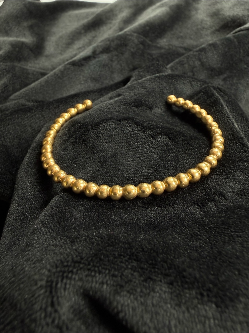 Madewell Gold tone Beaded Cuff Bracelet.